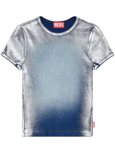 Diesel T-ele-long-q1 T-shirt In Blau