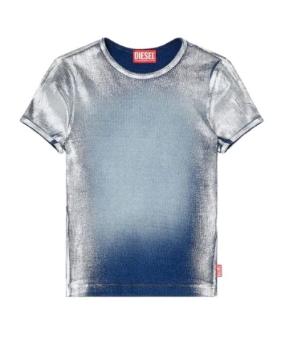 DIESEL DIESEL T-ELE-LONG-Q1 FADED METALLIC T-SHIRT