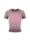 Diesel T-ele T-shirt In Washed Purple Stretch Cotton In Pink