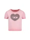 Diesel Graphic Print Ribbed Neckline Round Neck