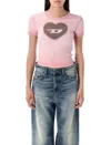 Diesel Graphic Print Ribbed Neckline Round Neck