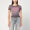 Diesel T-ele T-shirt In Washed Purple Stretch Cotton In Multi