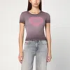 Diesel T-ele T-shirt In Washed Purple Stretch Cotton