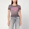 Diesel T-ele T-shirt In Washed Purple Stretch Cotton