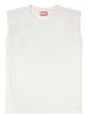 Diesel T-embej Embossed Chain Sleeveless T-shirt In Neutral