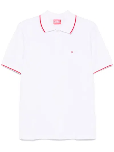 Diesel T-ferry-microdiv Polo Shirt In White
