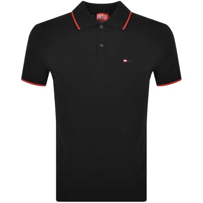 Diesel T-ferry-microdiv Polo Shirt In Black