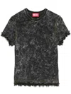 Diesel `t-buxt` Faded Metallic T-shirt In Black  