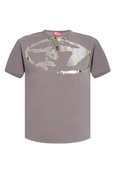Diesel T-uncutie-long-p14 T-shirt In Grey