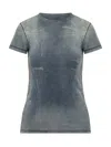 Diesel Ribbed T-shirt In Blue