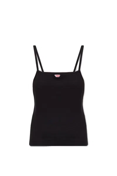 Diesel Cami Top With Embroidered D Patch In Nero