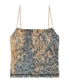 Diesel Rain-camo Nylon Camisole With Crystals In Gray