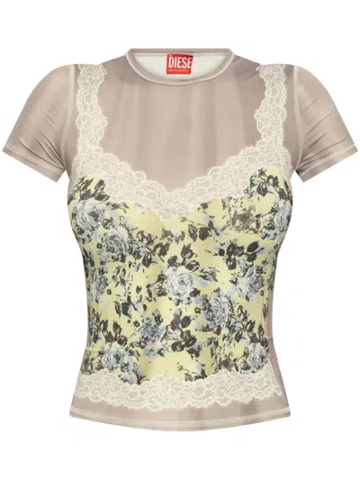 Diesel T-ileni T-shirt In Neutrals