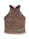 Diesel T-ilm Top Woman Brown In Brown