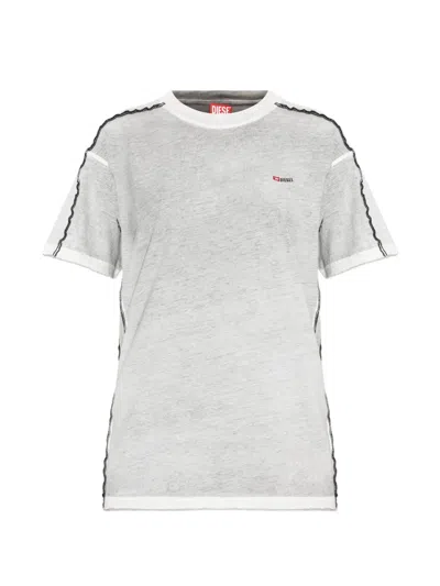 Diesel T-imy Logo-embroidered T-shirt In Gray