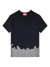 Diesel Womens 9xxa T-inlay-r1 Tulle-inlay Stretch-woven T-shirt In Blue