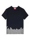 Diesel Womens 9xxa T-inlay-r1 Tulle-inlay Stretch-woven T-shirt In Blue