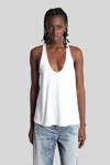 Diesel White Cotton Blend Tank Top Women In White