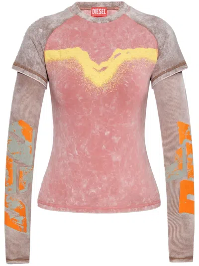 Diesel T-ironica T-shirt In Pink
