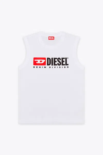 Diesel T-isco-div Cotton Tank Top In White