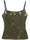 Diesel Logo-patch Distressed Tank Top In 51f