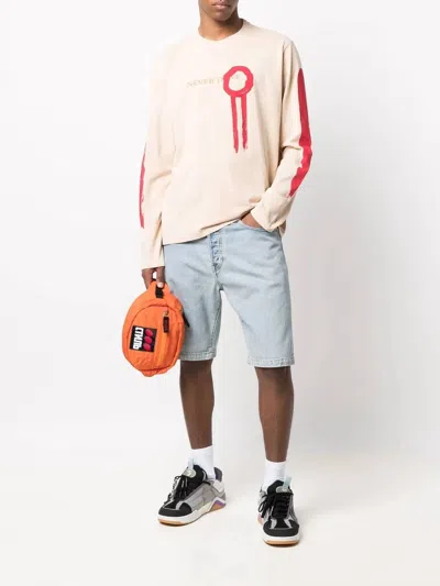 Diesel T-just Long Sleeve T-shirt In Beige In Nude