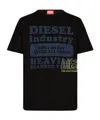 Diesel Red Tag Crew-neck T-shirt T-just-n9 With Contrast Maxi Print In Black