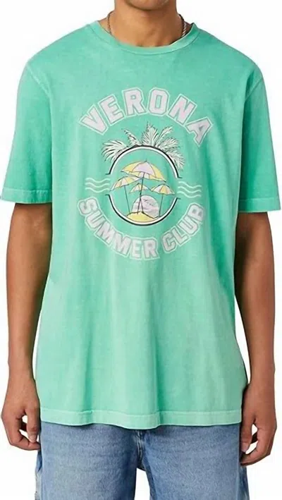 Diesel T-just Summer Club Print T-shirt In Turquoise In Blue