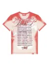 Diesel Sheer T-shirt With Lyrics Print In Pink