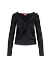 Diesel Top Scollo A V In Black  