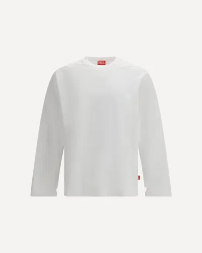 Diesel T-kristian Long-sleeve T-shirt With Raglan Cut In Metallic