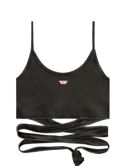 DIESEL T-LEYA-TAIL-R1 TOP DONNA NERO