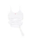 Diesel T-leya-tail Stretch Cotton Top In White