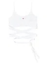 Diesel T-leya-tail Stretch Cotton Top In White