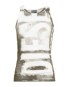 Diesel T-lift-g1 Man Tank Top Military Green Size L Cotton, Elastane In Multi