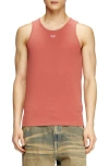 Diesel Tank Top With Mini D Logo Patch In Red