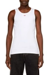 Diesel Tank Top With Mini D Logo Patch In White
