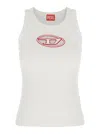 Diesel T-lins White Top With Contrasting Oval D Logo On The Front In Cotton Woman