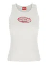 Diesel 't-lins' White Top With Contrasting Oval D Logo On The Front In White