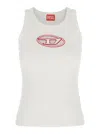 Diesel 't-lins' White Top With Contrasting Oval D Logo On The Front In White