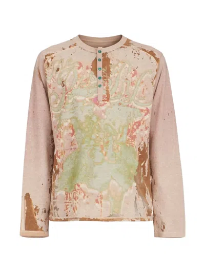 Diesel T-livo-ls Long-sleeved Henley T-shirt In Multi
