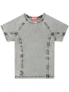 Diesel Stitched Crew Neck Top In Grey