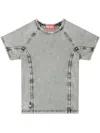 Diesel Stitched Crew Neck Top In Grey