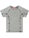 Diesel Stitched Crew Neck Top In Grey