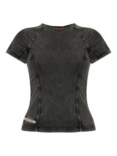Diesel Black Cotton Blend T-shirt In Multi