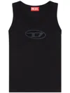 Diesel Tank Top With Cut-out Oval D Logo In Black