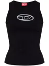 Diesel M Onerva Knitted Top With Logo Plaque In Black