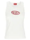 Diesel 't-lins' White Top With Contrasting Oval D Logo On The Front In White