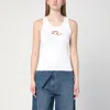 Diesel 't-lins' White Top With Oval D Logo On The Front In White