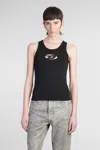 Diesel Tank Top With Cut-out Oval D Logo In Black